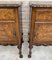 French Walnut and Burl Nightstands with Drawer, 1940, Set of 2, Image 7