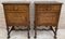 French Walnut and Burl Nightstands with Drawer, 1940, Set of 2 14