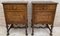 French Walnut and Burl Nightstands with Drawer, 1940, Set of 2, Image 14