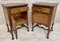 French Walnut and Burl Nightstands with Drawer, 1940, Set of 2 6