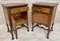 French Walnut and Burl Nightstands with Drawer, 1940, Set of 2, Image 6