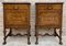 French Walnut and Burl Nightstands with Drawer, 1940, Set of 2, Image 1