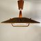 Large Rise and Fall Pendant Lamp in Teak, Raffia and Ice Glass from Temde, Switzerland, 1960s 1