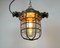 Lámpara colgante industrial en forma de jaula de aluminio fundido, años 60, Imagen 18