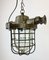 Lámpara colgante industrial en forma de jaula de aluminio fundido, años 60, Imagen 13