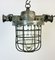 Lámpara colgante industrial en forma de jaula de aluminio fundido, años 60, Imagen 8