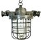 Lámpara colgante industrial en forma de jaula de aluminio fundido, años 60, Imagen 1