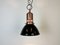 Industrielle italienische Fabriklampe aus schwarzer Emaille mit Eisenplatte, 1950er 17