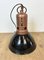 Industrial Italian Black Enamel Factory Lamp with Iron Top, 1950s 10