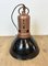 Industrial Italian Black Enamel Factory Lamp with Iron Top, 1950s, Image 10