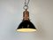 Industrial Italian Black Enamel Factory Lamp with Iron Top, 1950s 18