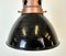 Industrial Italian Black Enamel Factory Lamp with Iron Top, 1950s, Image 4