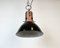 Industrial Italian Black Enamel Factory Lamp with Iron Top, 1950s, Image 9