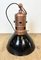 Industrial Italian Black Enamel Factory Lamp with Iron Top, 1950s, Image 15