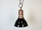 Industrial Italian Black Enamel Factory Lamp with Iron Top, 1950s 2