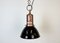 Industrial Italian Black Enamel Factory Lamp with Iron Top, 1950s, Image 2