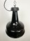 Lámpara colgante industrial de fábrica en negro con superficie de hierro fundido, años 70, Imagen 9