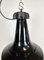 Industrial Black Pendant Factory Lamp with Cast Iron Top, 1970s 3