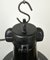 Lámpara colgante industrial de fábrica en negro con superficie de hierro fundido, años 70, Imagen 5