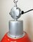 Large Industrial Red Painted Factory Lamp from Elektrosvit, 1960s 8