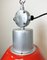 Large Industrial Red Painted Factory Lamp from Elektrosvit, 1960s, Image 8