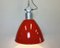 Grande Lampe d'Usine Industrielle Peinte en Rouge de Elektrosvit, 1960s 13