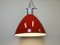 Large Industrial Red Painted Factory Lamp from Elektrosvit, 1960s, Image 14