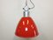 Lampada da fabbrica industriale dipinta di rosso di Elektrosvit, anni '60, Immagine 2