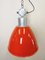 Große industrielle rot lackierte Fabriklampe von Elektrosvit, 1960er 9