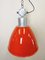 Large Industrial Red Painted Factory Lamp from Elektrosvit, 1960s, Image 9