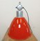 Lámpara de fábrica industrial grande pintada de rojo de Elektrosvit, años 60, Imagen 10
