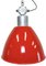 Lámpara de fábrica industrial grande pintada de rojo de Elektrosvit, años 60, Imagen 1