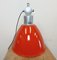 Grande Lampe d'Usine Industrielle Peinte en Rouge de Elektrosvit, 1960s 11