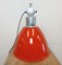 Large Industrial Red Painted Factory Lamp from Elektrosvit, 1960s, Image 11