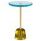 Pina High Aqua Blue Brass Side Table by Pulpo 1