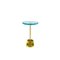 Pina High Aqua Blue Brass Side Table by Pulpo, Image 2