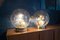 Vintage Sputnik Spherical Glass Table Lamps from Doria, Set of 2 2