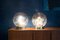 Vintage Sputnik Spherical Glass Table Lamps from Doria, Set of 2 1