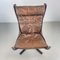 Brauner Vintage Falcon Chair aus Leder mit hoher Rückenlehne von Sigurd Resell 3