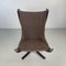 Brauner Vintage Falcon Chair aus Leder mit hoher Rückenlehne von Sigurd Resell 4