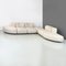 Italian Space Age Modern Modular Sofa in White-Beige Fabric with Pouf, 1970s, Set of 6, Image 3