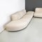 Italian Space Age Modern Modular Sofa in White-Beige Fabric with Pouf, 1970s, Set of 6 10