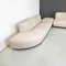 Italian Space Age Modern Modular Sofa in White-Beige Fabric with Pouf, 1970s, Set of 6, Image 10