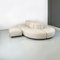 Italian Space Age Modern Modular Sofa in White-Beige Fabric with Pouf, 1970s, Set of 6, Image 4