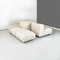 Italian Space Age Modern Modular Sofa in White-Beige Fabric with Pouf, 1970s, Set of 6 7