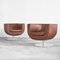 Tulip Swivel Club Chairs in Brown Leather from B&b Italia / C&b Italia, Set of 2 3