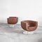 Tulip Swivel Club Chairs in Brown Leather from B&b Italia / C&b Italia, Set of 2 5
