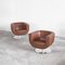 Tulip Swivel Club Chairs in Brown Leather from B&b Italia / C&b Italia, Set of 2, Image 7
