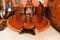 Mesa de comedor Jupe ovalada vintage de caoba, años 60. Juego de 13, Imagen 12