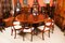 Vintage Oval Flame Mahogany Jupe Dining Table & Chairs, 1960s, Set of 13 4